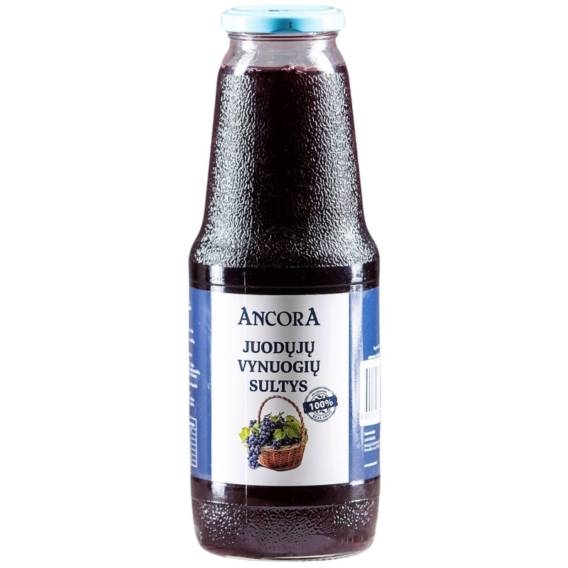 Ancora juodųjų vynuogių sultys 100%, 1l