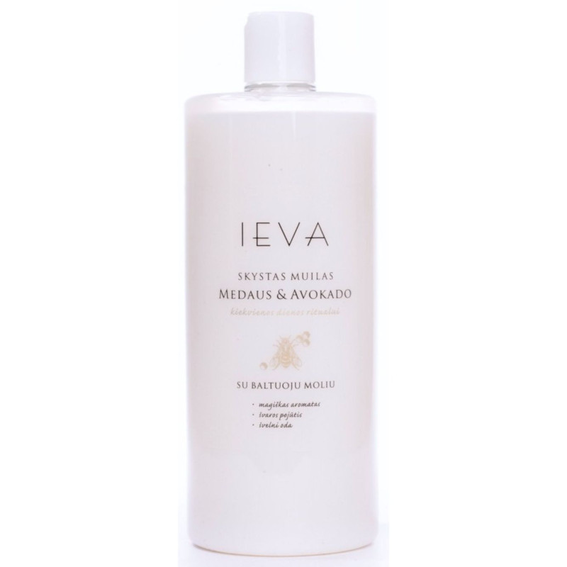 Skystas muilas Ieva 1000 ml medaus ir avokado