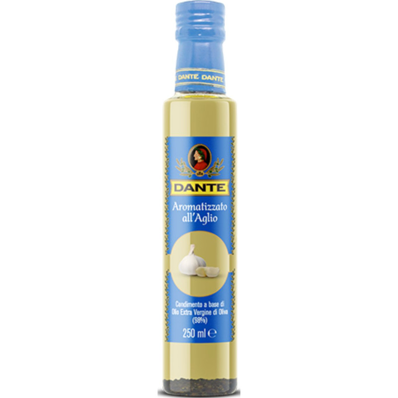Alyvuogių aliejus Olio Dante Extra Virgin su česnakais, 250ml