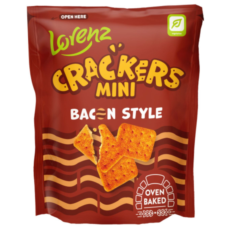 Krekeriai  kumpio skonio, Crackers mini, 100g