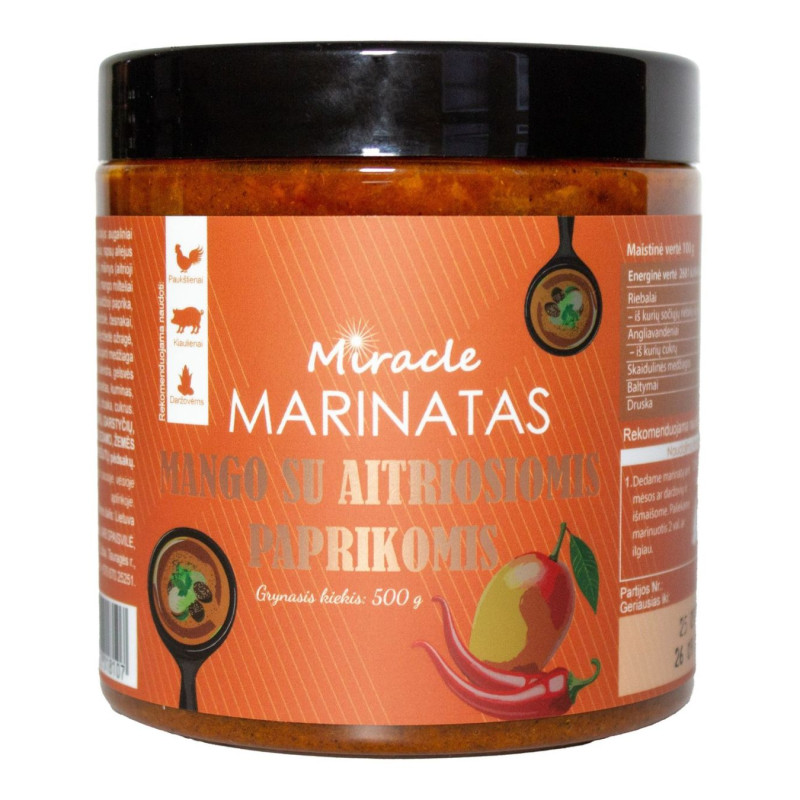 Marinatas MIRACLE mango su aitriosiomis paprikomis, 500g