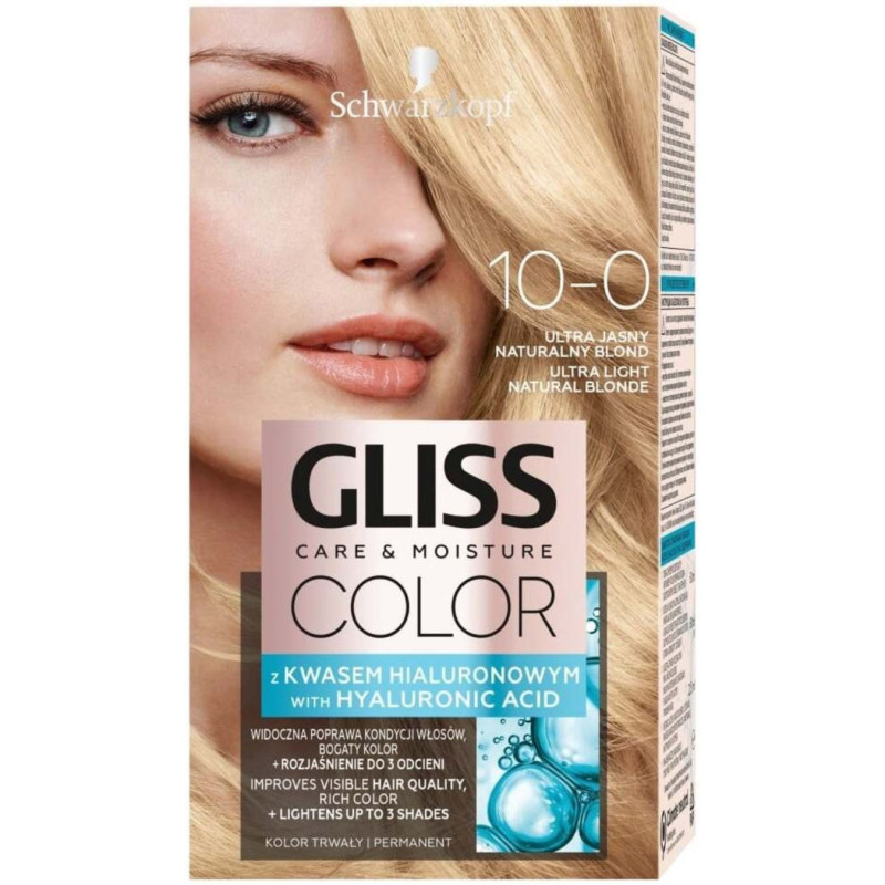 Plaukų dažai Gliss Color 10-0, ypač šviesi naturali