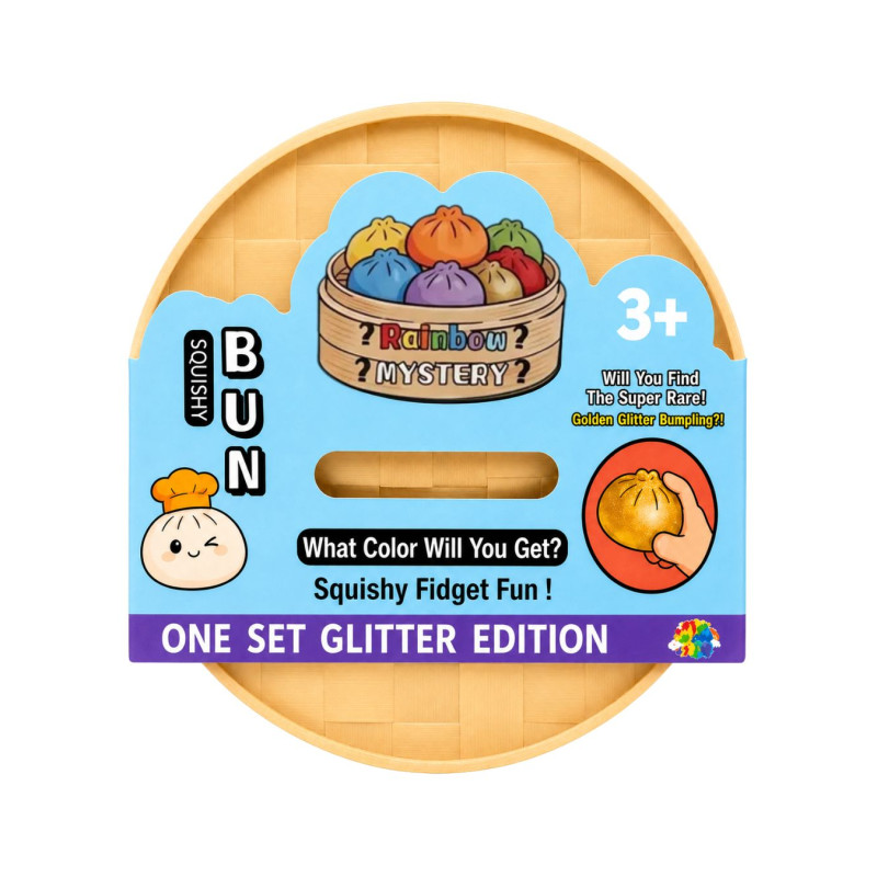 Žaislas SQUISHY BUN MYSTERY DUMPLING GLITTER EDITION