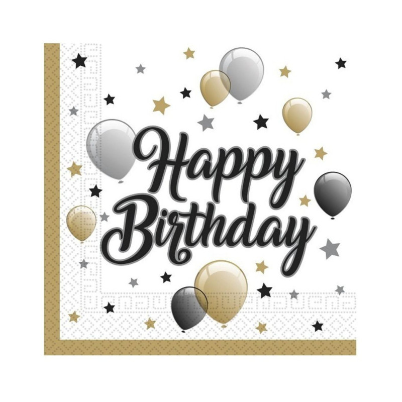 Servetėlės popierinės 20vnt  33*33 cm Happy Birthday
