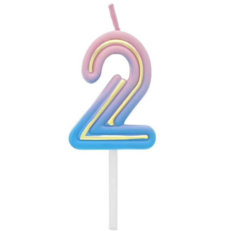 Žvakutė gimtadienio B&C neon "2"