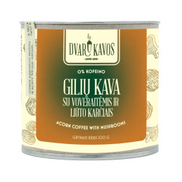 Dvaro kavos Gilių kava su voveraitėmis ir liūto karčiais 0% kofeino, 100g