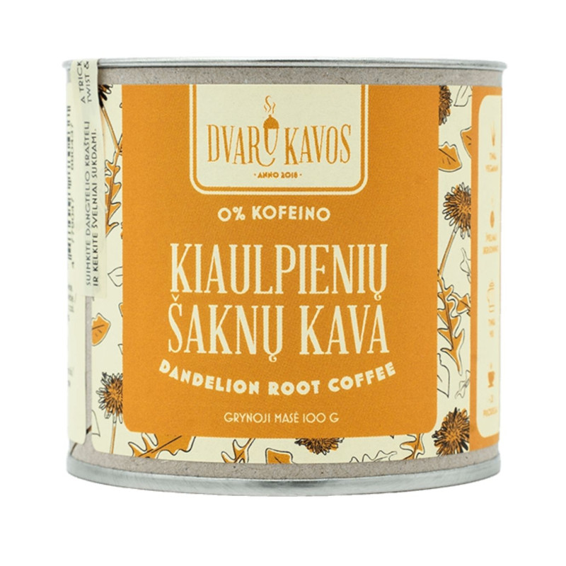 Dvaro kavos Kiaulpienių šaknų kava 0% kofeino , 100g