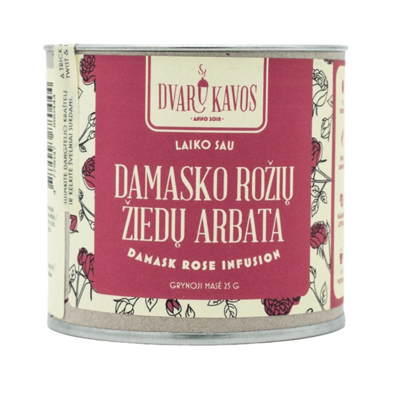 Dvaro kavos Damasko rožių žiedų arbata, 25g