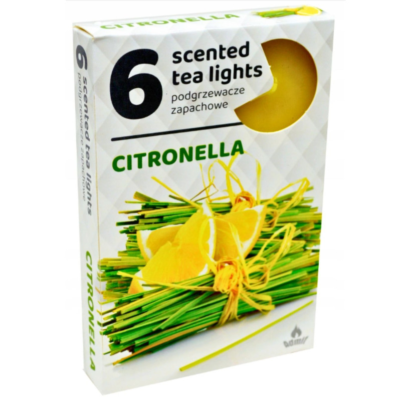 Arbatinė žvakė nuo uodų Citronella, 6vnt