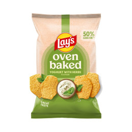 Bulvių traškučiai Lays Oven Baked 180 g jogurto ir prieskoninių žolelių skonio