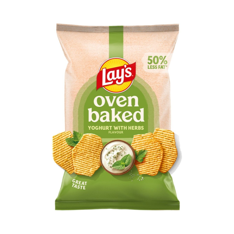 Bulvių traškučiai Lays Oven Baked 180 g jogurto ir prieskoninių žolelių skonio