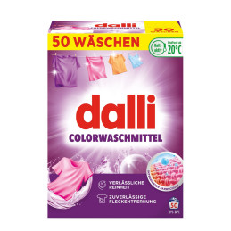 Skalbimo milteliai Dalli spalvotiesms audiniams, 50 skalbimų, 2,5 kg