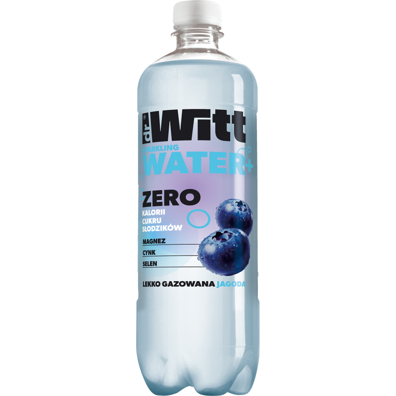 Mėlynių skonio gazuotas gėrimas DrWitt su kalciu, magniu, cinku, selenu 750 ml