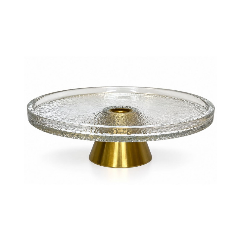 Stiklinė serviravimo lėkštė ant kojelės 32 cm