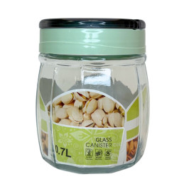 Stiklinis indas biriems produktams su užsukamu dangteliu 700 ml