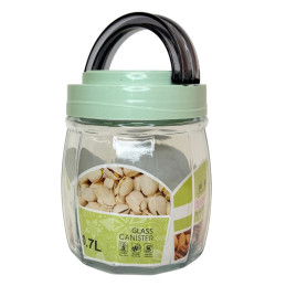 Stiklinis indas biriems produktams su užsukamu dangteliu 700 ml