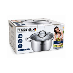 Nerūdijančio plieno puodas Kaisa Villa KV-2249 su dangčiu, 11,8 l