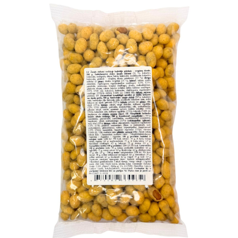 Žemės riešutai traškioje luobelėje grietinės - svogūnų skonio, 500 g