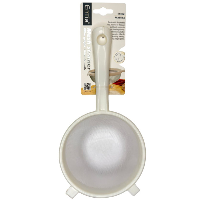 Plastikinis sietelis su rankena 14 cm