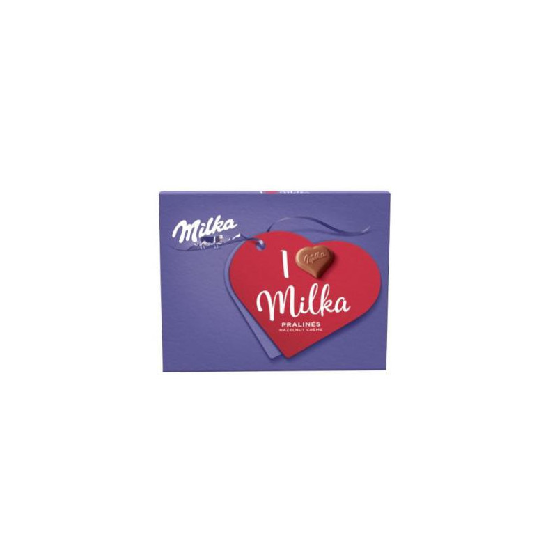 Saldainiai  MILKA pieninio šokolado skonio su lazdynų riešutų įdaru 110g