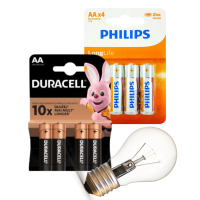 Elektros lemputės ir elementai